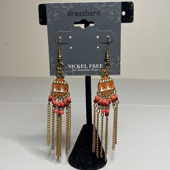 Colorful Beaded Drop Earrings - Picture 2 of 5